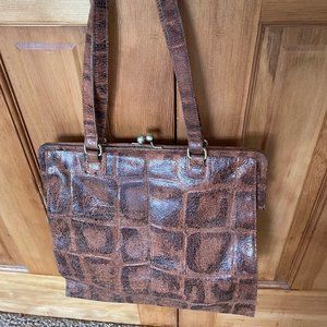 HOBO faux textured leather kisslock purse